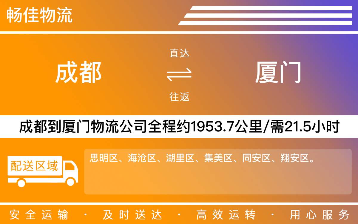 成都到廈門(mén)物流專(zhuān)線-成都至廈門(mén)貨運(yùn)專(zhuān)線
