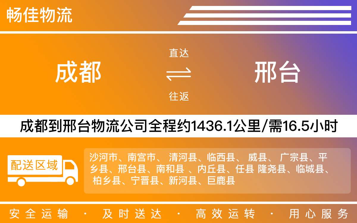 成都到邢臺(tái)物流專線-成都至邢臺(tái)貨運(yùn)專線