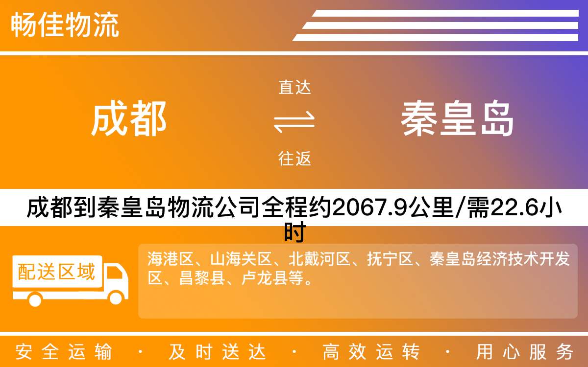 成都到秦皇島物流專線-成都至秦皇島貨運專線