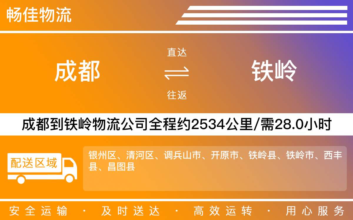 成都到鐵嶺物流專線-成都至鐵嶺貨運公司