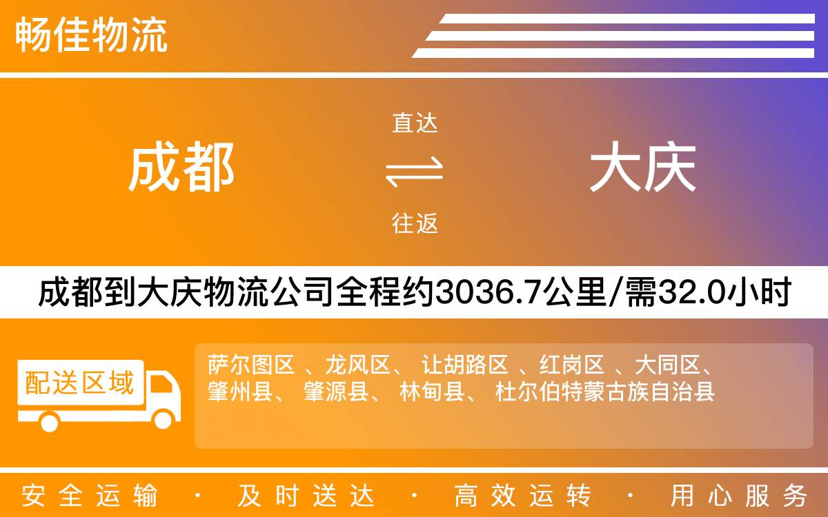 成都到大慶物流專線-成都至大慶貨運專線