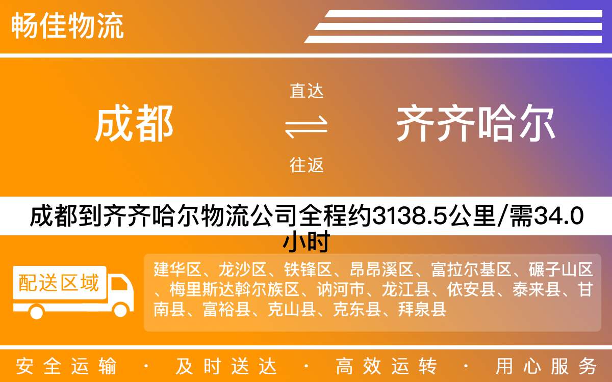 成都到齊齊哈爾物流專線-成都至齊齊哈爾貨運專線