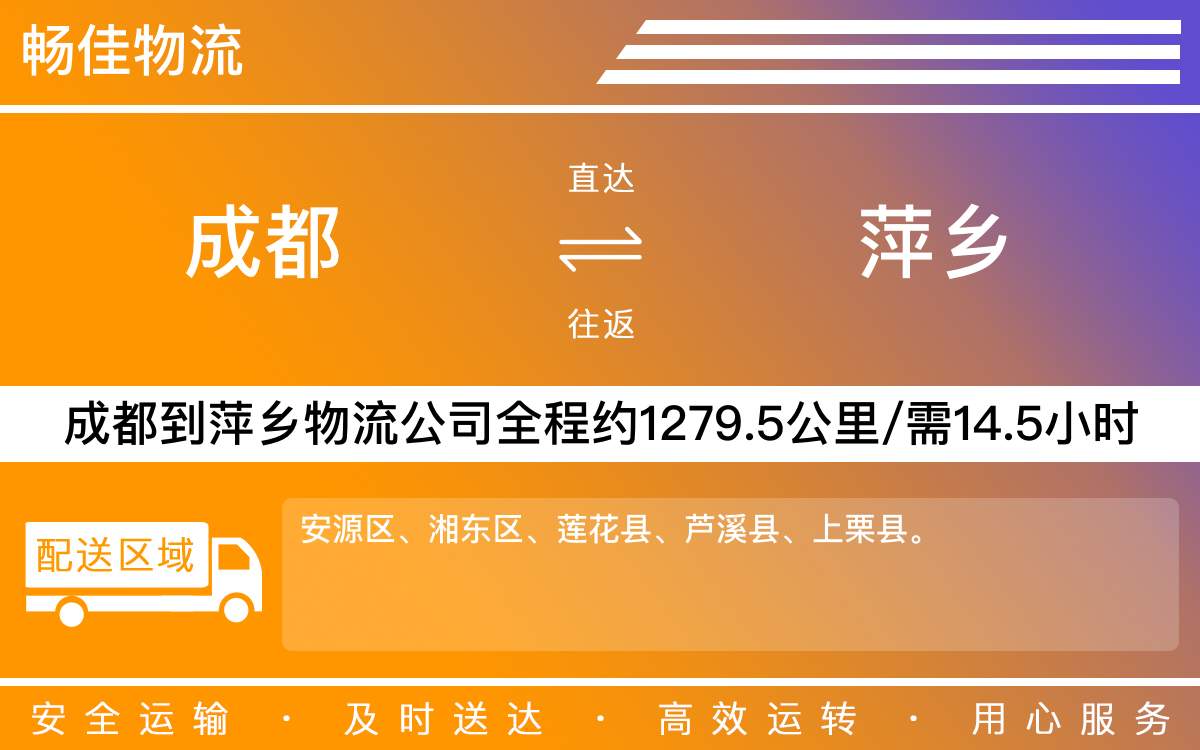 成都到萍鄉(xiāng)物流公司-貨運(yùn)專線價(jià)格實(shí)惠「多少天到」